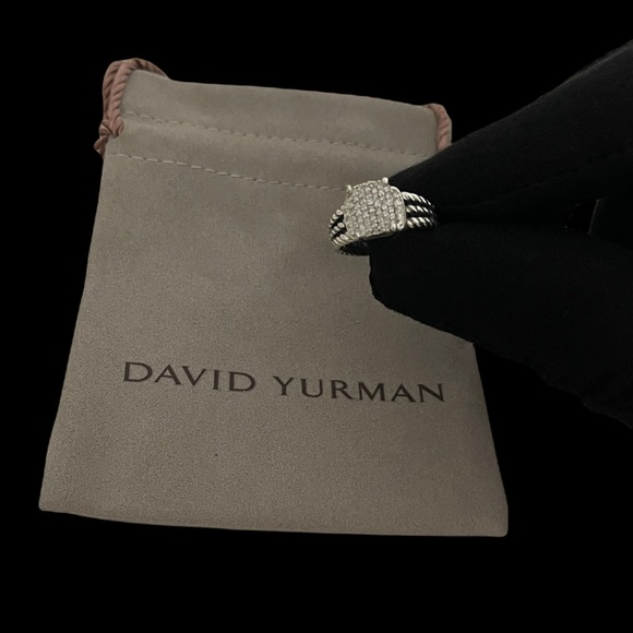 David Yurman Petite Wheaton Pave Diamond Ring Size 6 - Picture 2 of 8